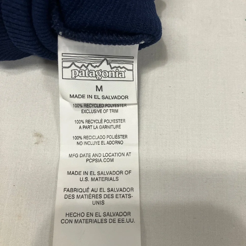 Patagonia Synchilla Fleece Gloves Navy Blue Recycled Polyester Unisex Medium